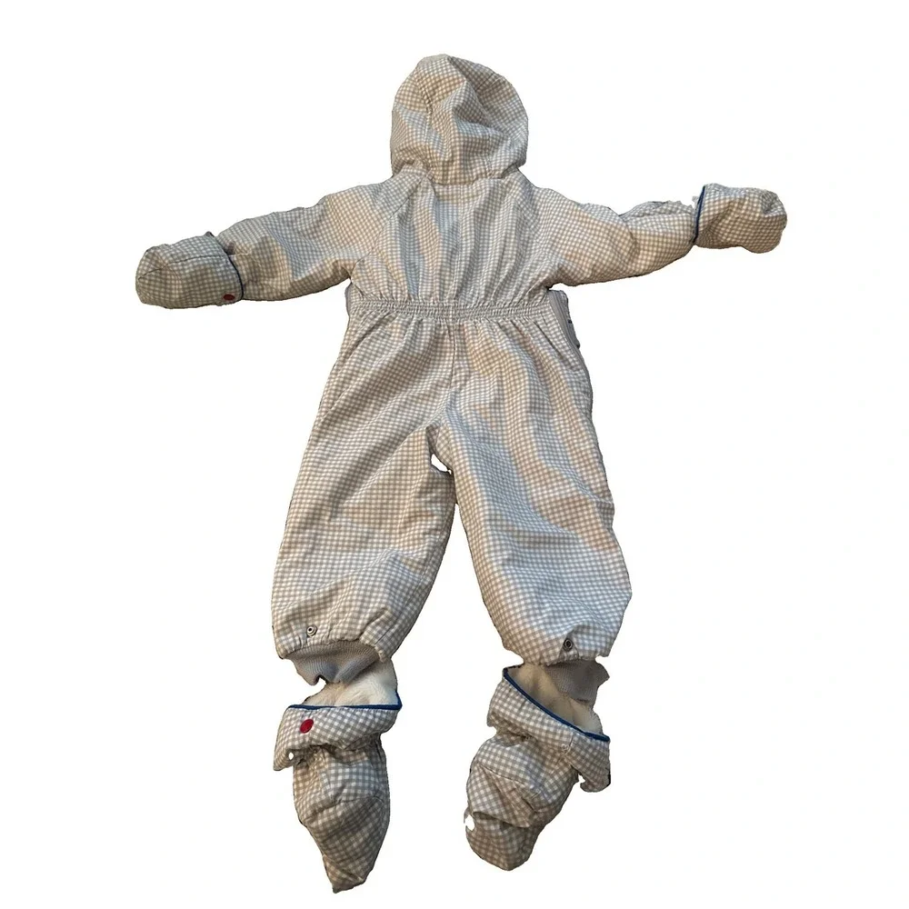Vintage London Fog Infant Size 18M Bear Hooded Quilted Snowsuit Jacket